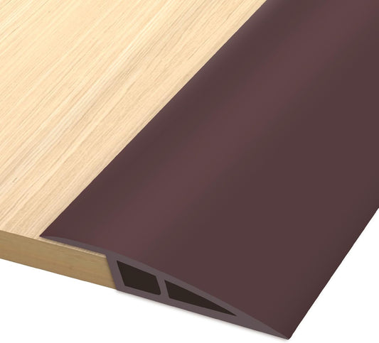 Vinyl Door Threshold Flooring Transition Strip Self Adhesive Carpet Edging Strip for Laminate Doorway Edge Threshold from 1/5" to 2/5" (Coffee, 10 Ft)