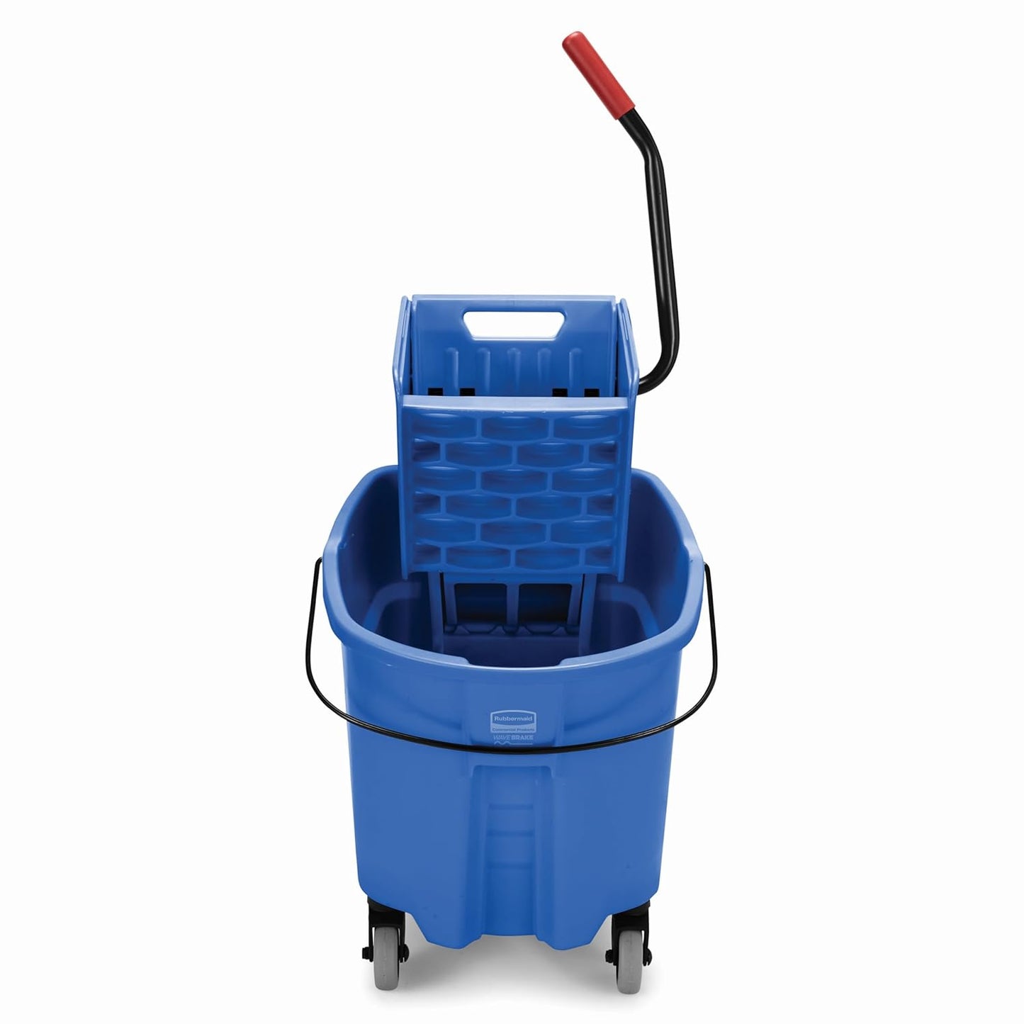 Rubbermaid Commercial Products WaveBrake 35 QT Side-Press Mop Bucket and Wringer Combo on Wheels, Blue, for Heavy-Duty Floor Cleaning
