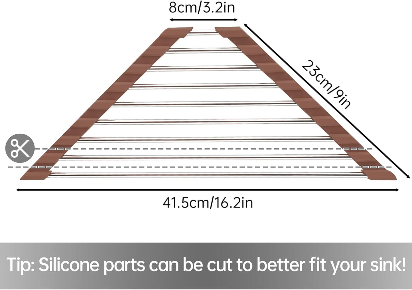 Tomorotec Triangle Roll-Up Dish Drying Rack for Sink Corner Small Foldable Stainless Steel Over The Sink Multipurpose Kitchen Drainer Caddy Trivet Rustproof Storage Shelf (Chocolate Brown)