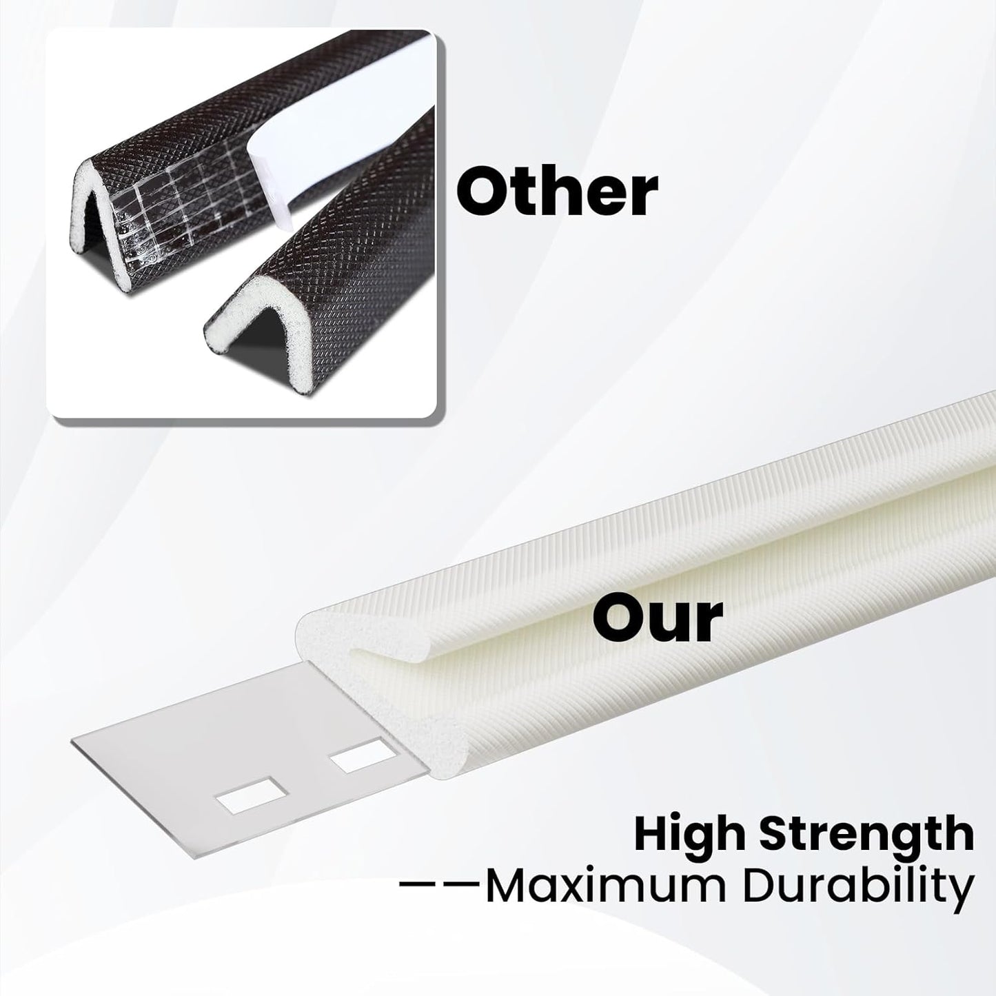 V Shape Foam Weather Stripping Door Frame Seal Strip 33FT Brown, Draft Stopper, Insulation Winter, Weatherstripping, Gap Sealing, Soundproofing, Self-Adhesive Used for Exterior Front Door Side