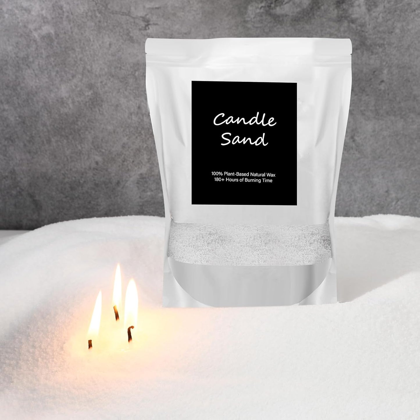MTLEE Candle Sand 3.3 lb DIY Pearled Candle Making Kit Included 20 Pcs Wicks and Refillable Beaded Wax Sand Beaded Wax Gift with Wicks Self Extinguish for Home Wedding Party Women(White)