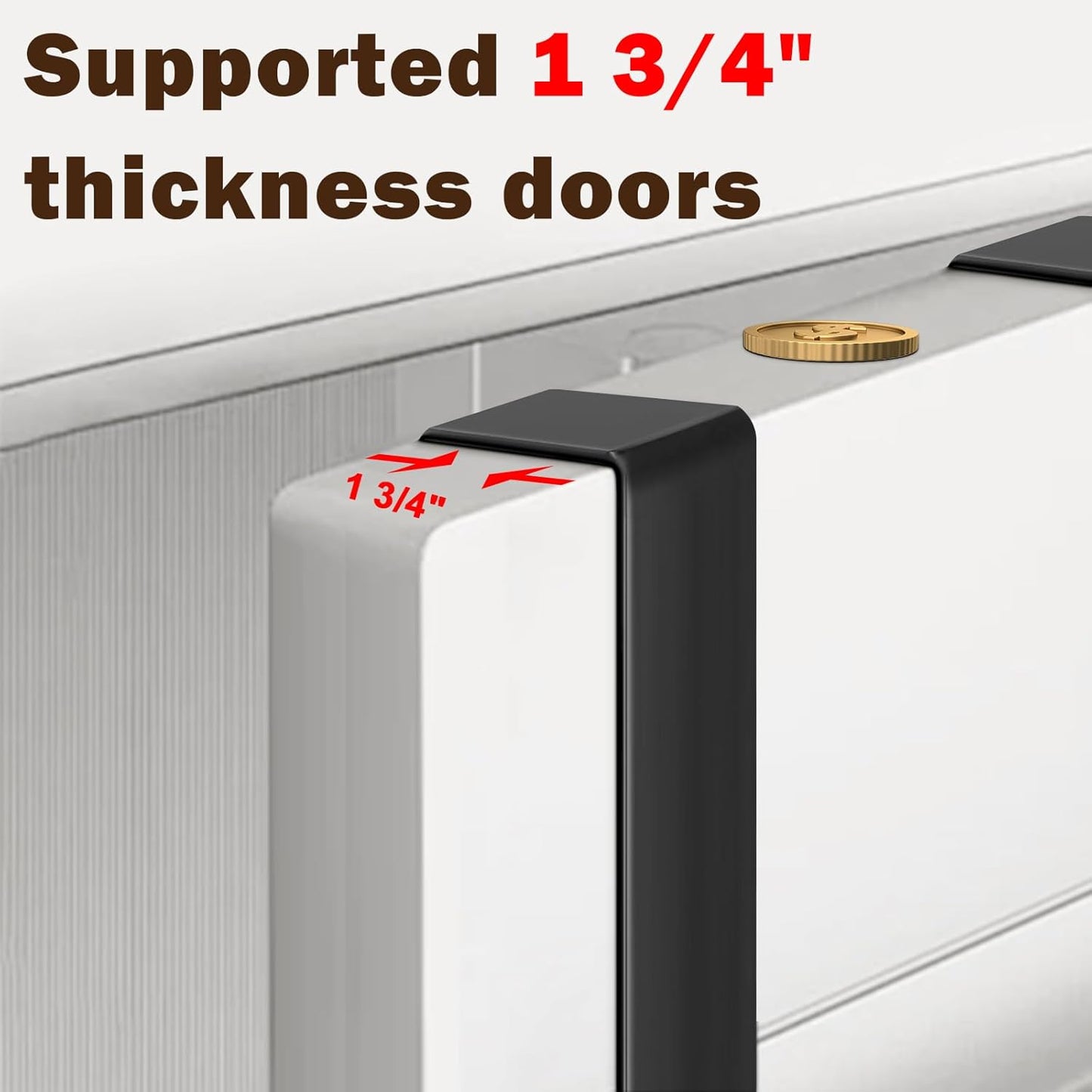 Ironing Board Hanger, Metal Over The Door or Wall Mounted Ironing Board Caddy, Ironing Board Storage Shelf with Adjustable Hooks for Laundry Room, Living Room, Bathroom (Matte Black)