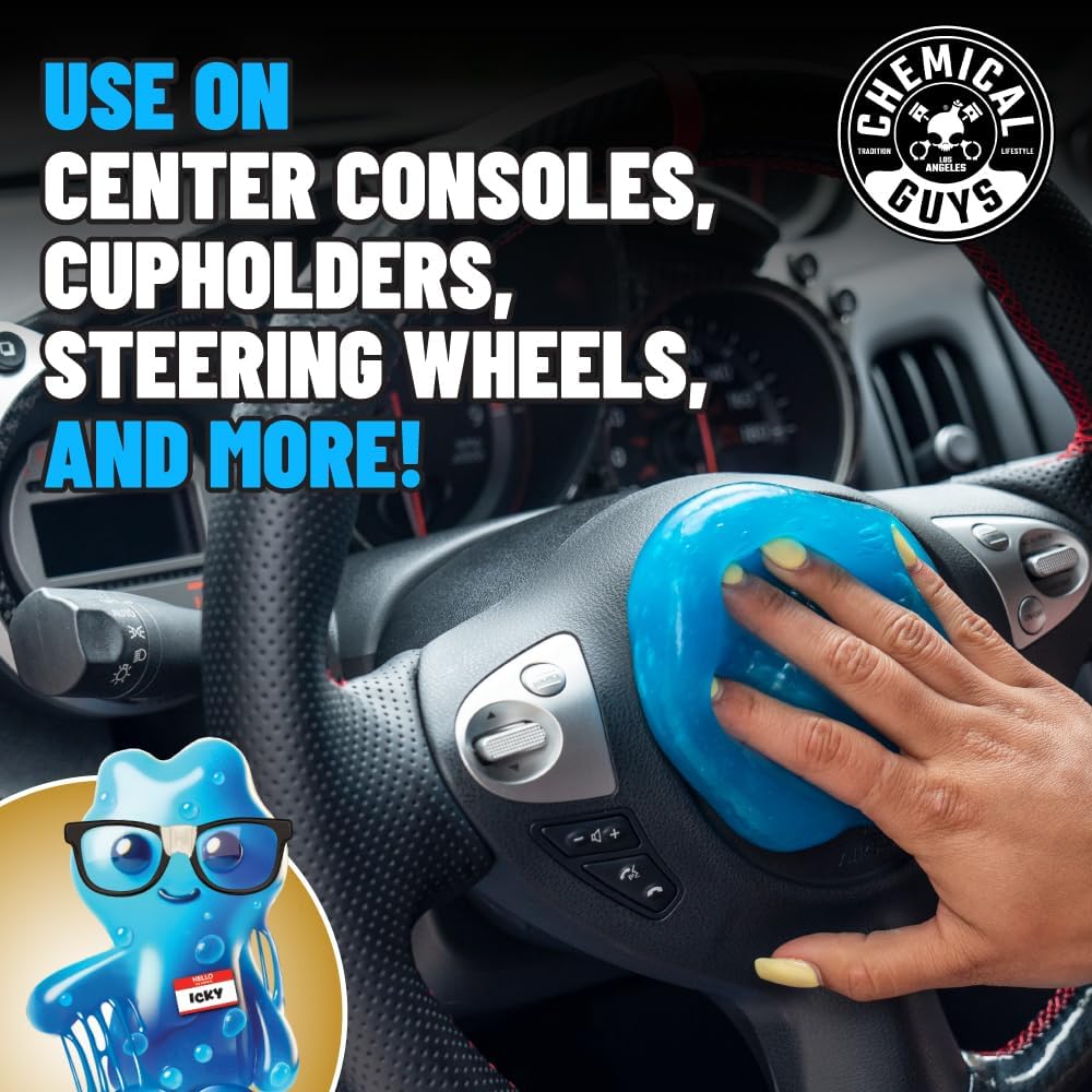 Chemical Guys Sticky Icky Car Cleaning Gel, Green Apple Scent - Detailing Gel for Vents, Keyboards, and More, 100g, 4 Pack