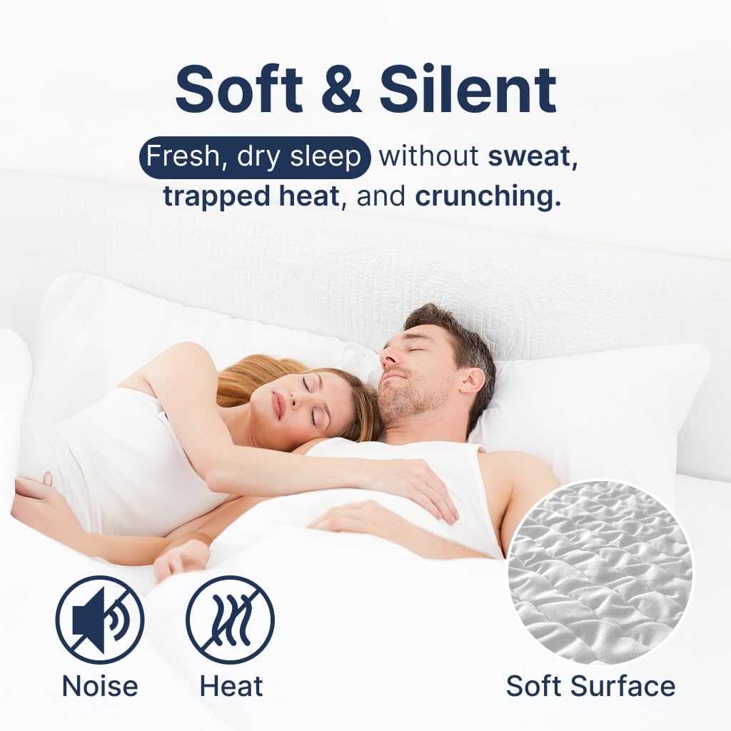 PAULATO BY GA.I.CO California King Waterproof Mattress Protector – Mattress Cover for Cal King Size Bed – Soft Noiseless Hypoallergenic Machine Wash – Water Proof Protector with Elastic Skirt