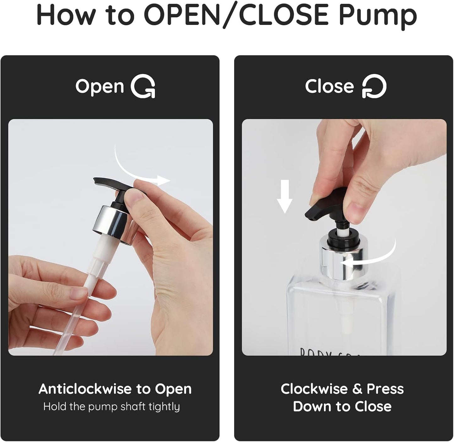 Segbeauty 3pcs Clear Soap Dispenser, 16.9oz Refillable Shampoo Conditioner Bottles, 500ml Empty Plastic Square Body Wash Dispenser for Shower Bathroom Press Pump Bottle Liquid Container Set