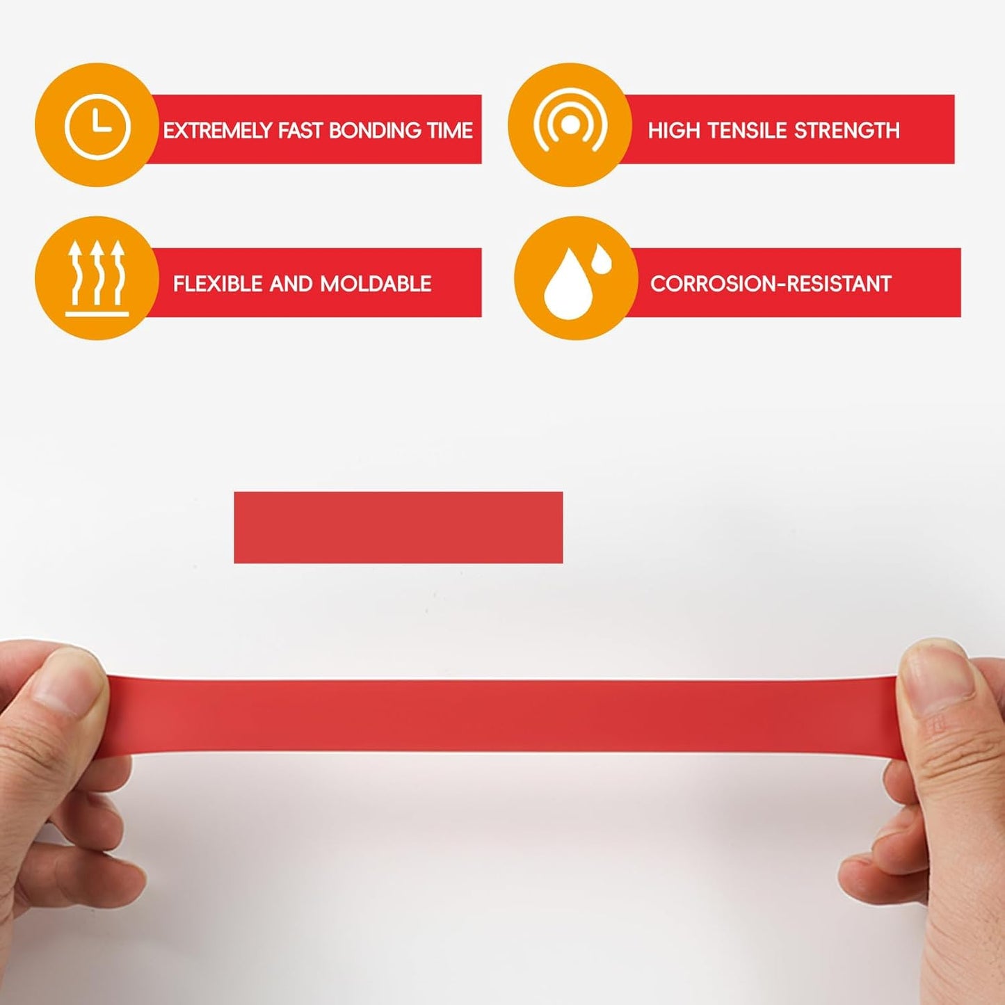 Self Fusing Silicone Tape 2 Rolls 1 in x 10' Red Waterproof Rescue Tape Rubber Leak Silicone Self-amalgamating Tape for Plumbing, Sealing Pipes, Hose Repair, Outdoor Coax and Tool Fixation