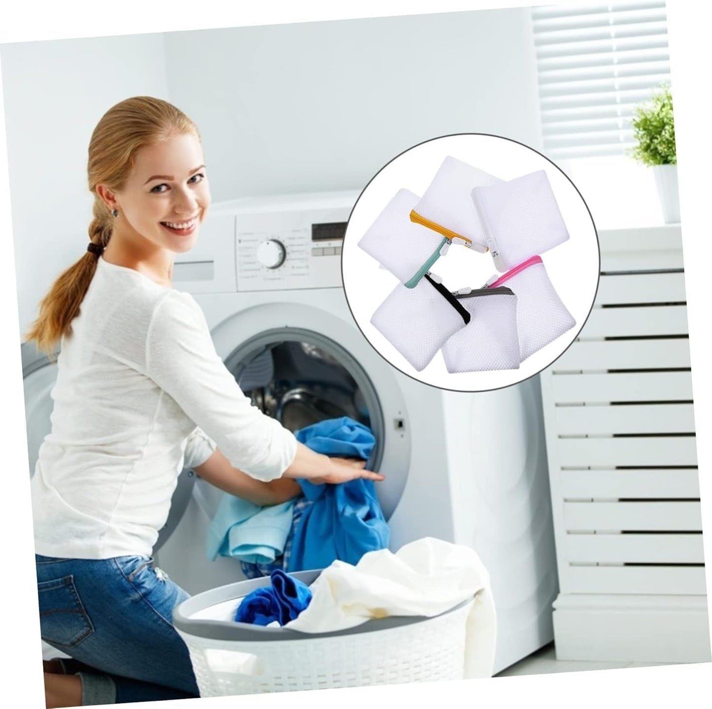 6pcs Laundry Bag Mesh Wash Bag Mini Washing Machine Underwear Washing Bag Wash Bags Protecting Foldable Laundry Pouch Travel Sandwich Mesh Laundry Bag Bra