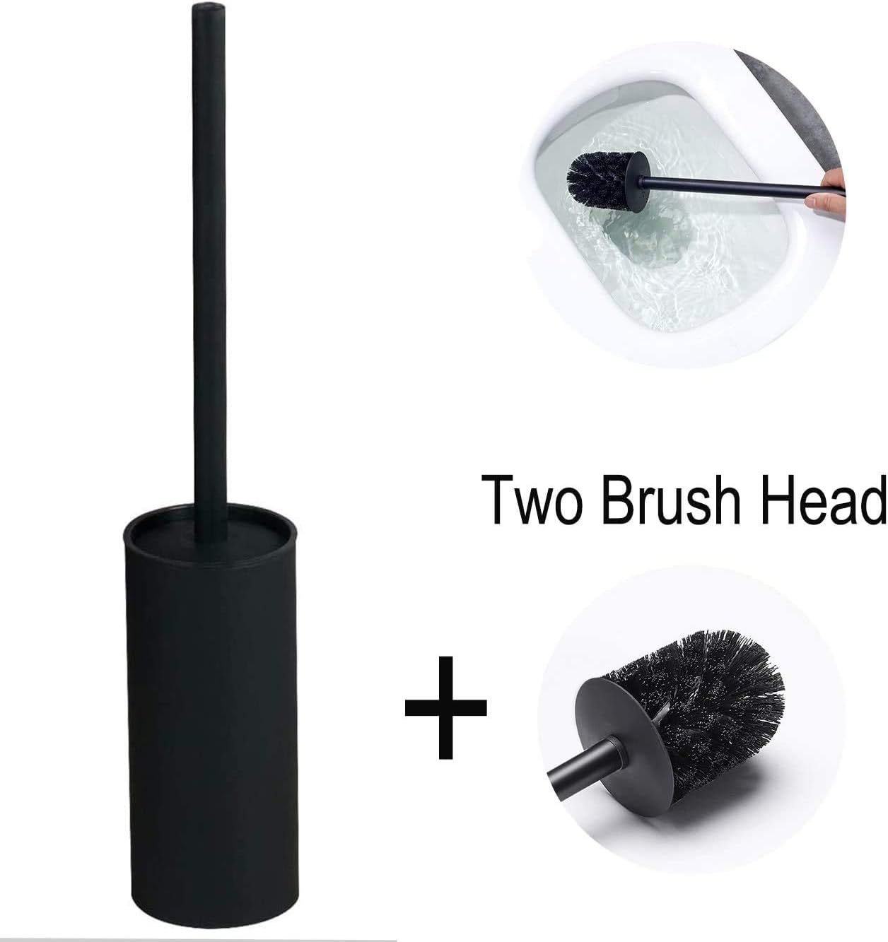 BGL Stainless Steel 304 Black Toilet Bowl Brush and Holder Set Cleaning Tool Holder with Toilet Brush