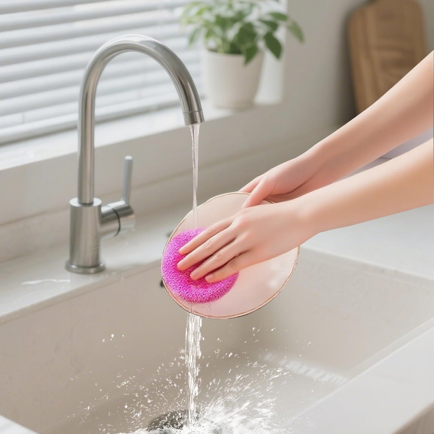 100 Pcs Plastic Dish Scrubbers, Reusable Non-Scratch Nylon Scouring Pads Bulk for Kitchen Cleaning - Multi-Color Poly Mesh Dishwashing Pads