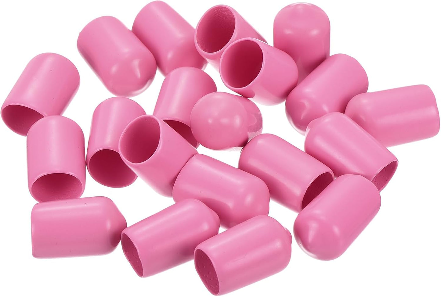 uxcell 20pcs Rubber End Caps 9mm(3/8 inch) ID Vinyl PVC Round Tube Bolt Cap Cover Screw Thread Protectors Pink