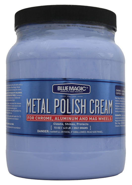 Blue Magic 550 Metal Polish Cream Non-Abrasive Tarnish and Oxidation Remover for Chrome, Aluminium, Brass, Copper, Sterling Silver and Stainless Steel, 72.oz., Pack of 1