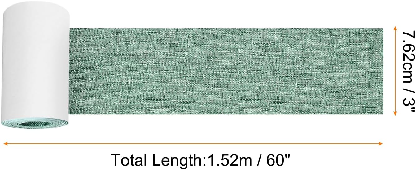 3x60 Inch Green Linen Repair Patch, Self-Adhesive DIY Fabric Repair Patch for Sofa, Furniture, Chair, Clothing, Tents