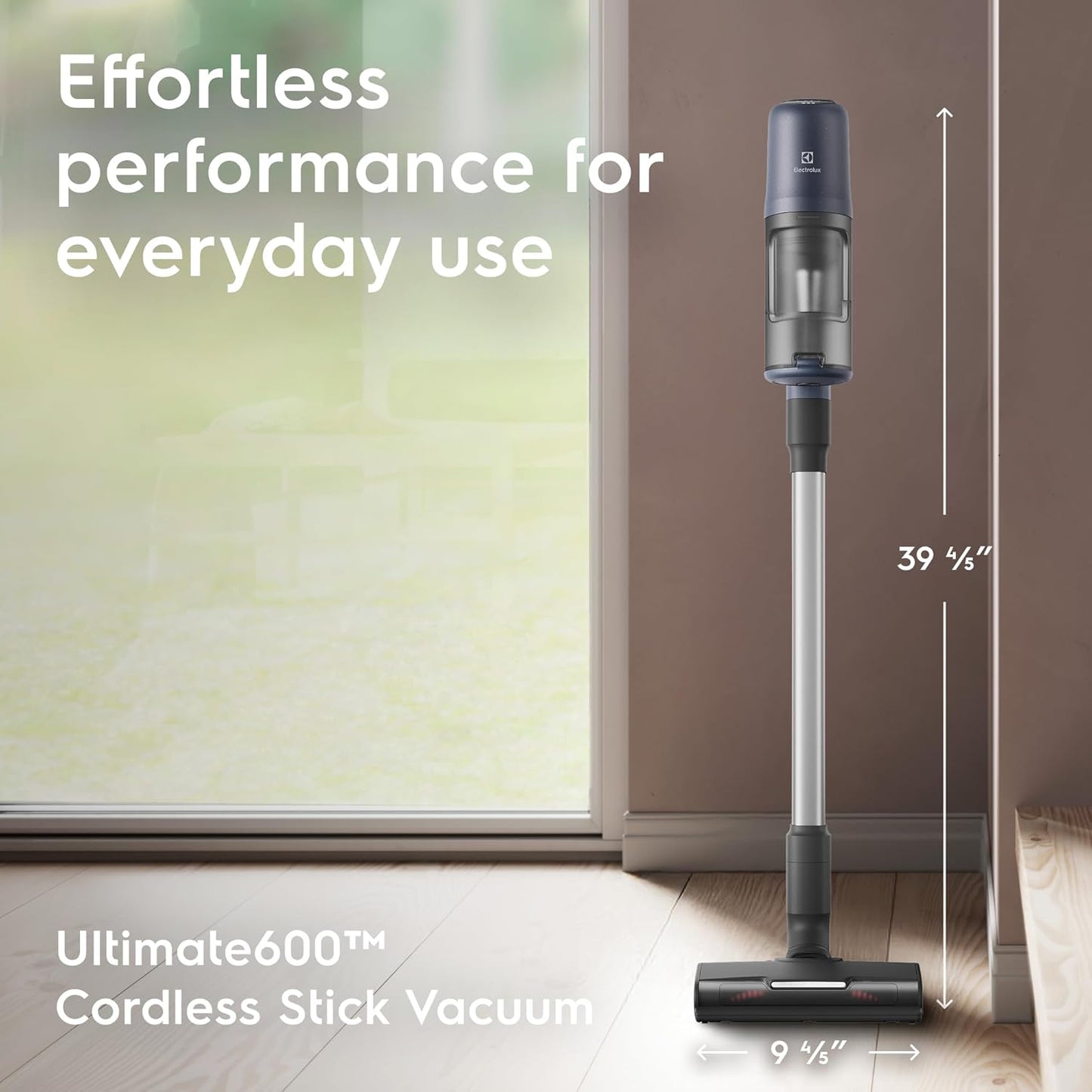 Electrolux Ultimate600 Cordless Stick Vacuum with PowerPro Bristle Nozzle and Larger Dust Bin Capacity, 50-Minute Run Time, 3 Power Modes, Denim Blue