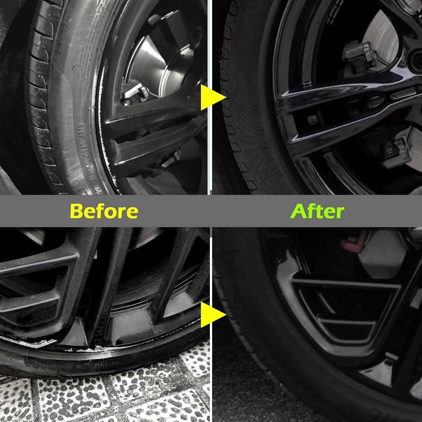 FOLLOWIN Gloss Black Rim Touch Up Paint for Cars, Wheel Rim Paint Repair Kit,Automotive Rim Scratch Repair,Repair Rim Curb Rash 1OZ(30ml)