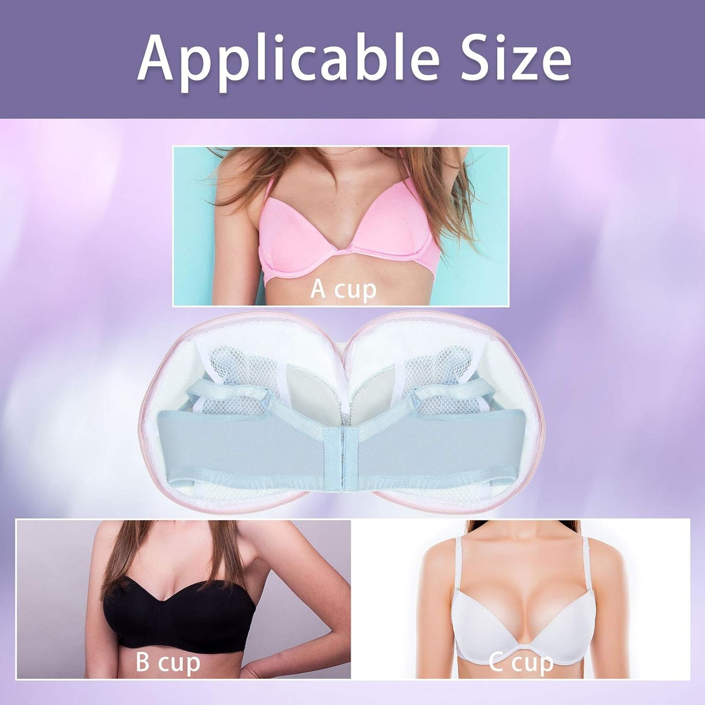 Shappy 6 Pieces Bra Washing Bag for Laundry Mesh Wash Lingerie Underwear Brassiere Washing Bags with Zipper for Women Laundry Storage(7.87 Inch,Pink)