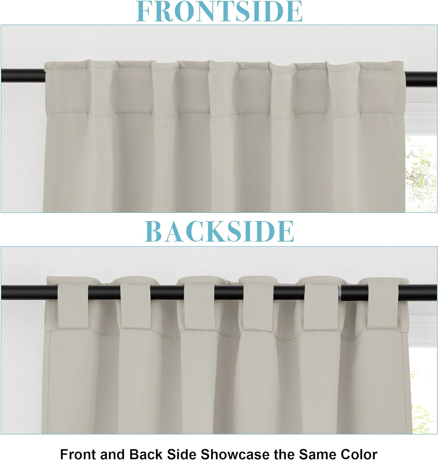 RYB HOME Blackout Curtains for Living Room, Privacy Thermal Insulating Window Treatment Drapes for Bedroom Dining Home Office Basement, W 42 x L 63 inches, Natural, 2 Panels