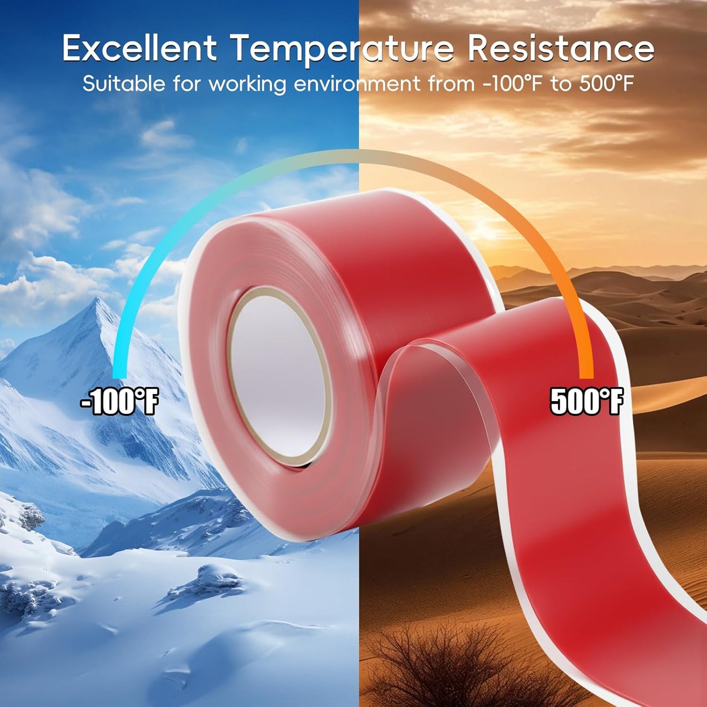 Self Fusing Silicone Tape 4 Rolls 1 in x 10' Red Waterproof Rescue Tape Rubber Leak Silicone Self-amalgamating Tape for Plumbing, Sealing Pipes, Hose Repair, Outdoor Coax and Tool Fixation