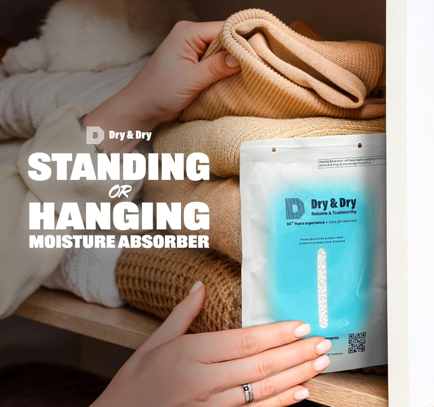 Dry & Dry 5 Packs Hybrid Moisture Absorbers & Musty Odor Eliminator Dehumidifier to Control Excess Moisture for Basements, Closets, Bathrooms, Laundry Rooms. Moisture Absorbers