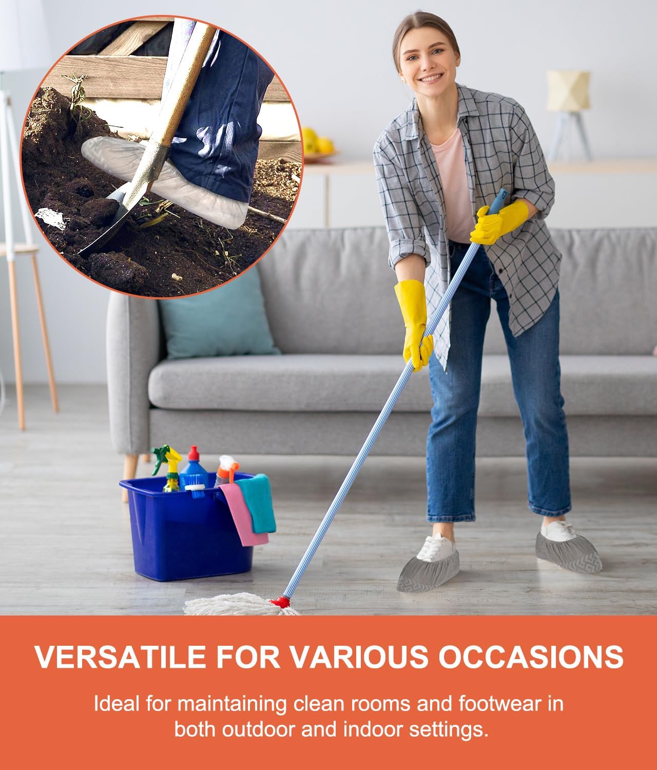 Shoe Covers Disposable 120 Pack, Non-Woven Booties for Shoes Covers,Durable Non Slip Shoe Protectors for Indoors, Breathable & Stretchable Fit for Most Sizes –Protector for Home, Real Estate, Work