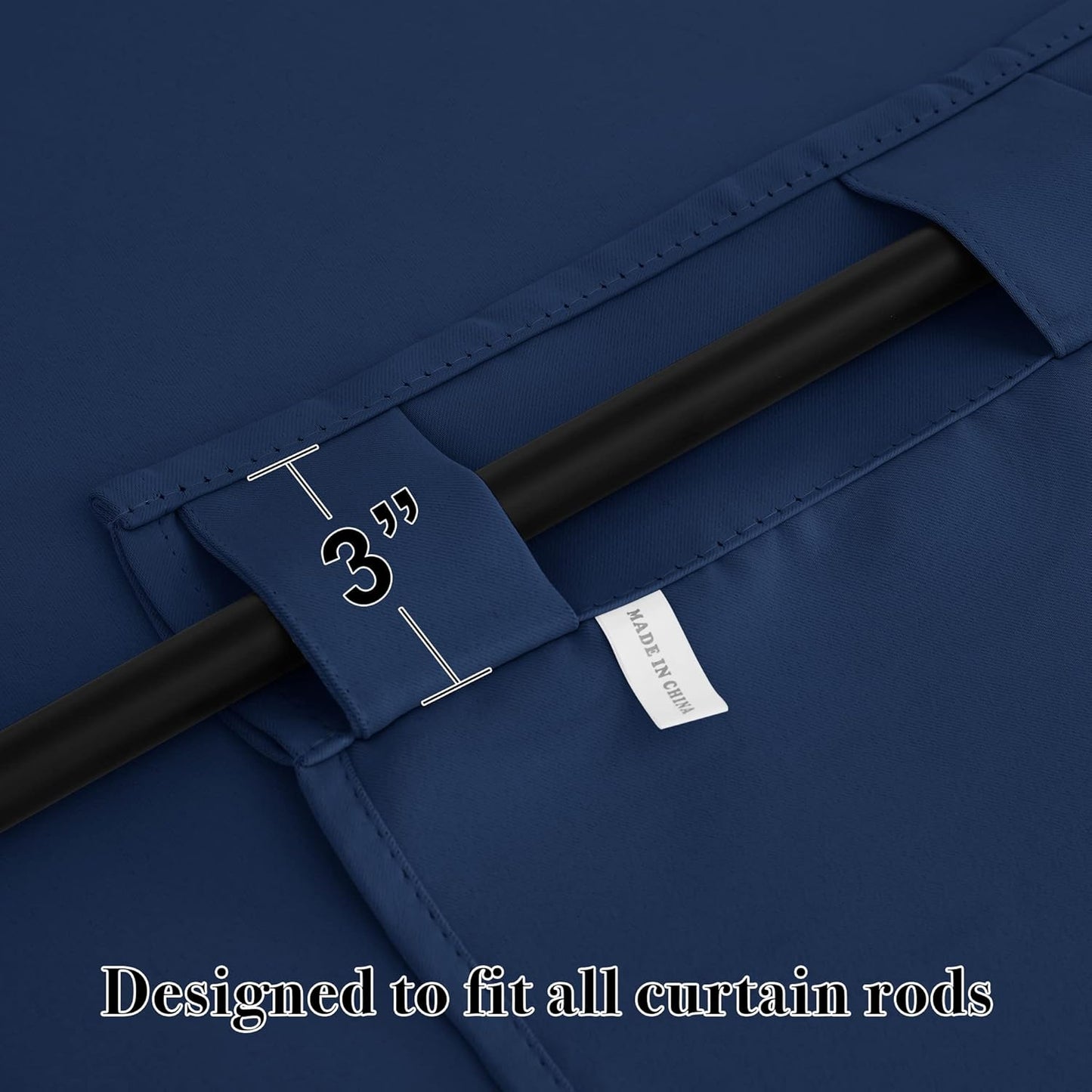 RYB HOME Blackout Curtains for Living Room Thermal Insulated Privacy Solar Drapes for Kids Bedroom Cafe Bathroom, 42 inch Width x 54 inch Length, Navy, 2 Panels