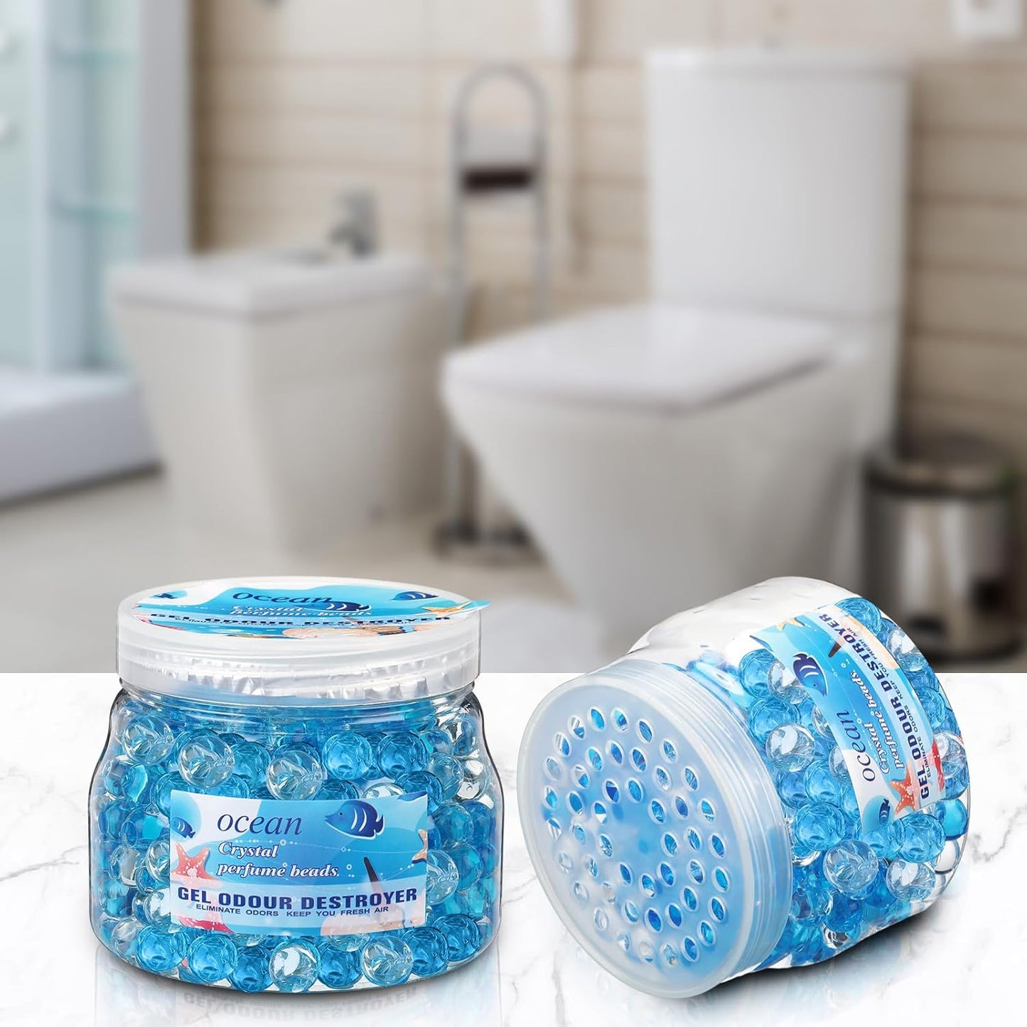 Timgle 12 Pack Odor Eliminator Gel Beads Bulk 10 Ounces Air Freshener Gel Beads Odor Eliminator for Home, Bathrooms, Cars, Boats and Pet Areas(Ocean Scent)