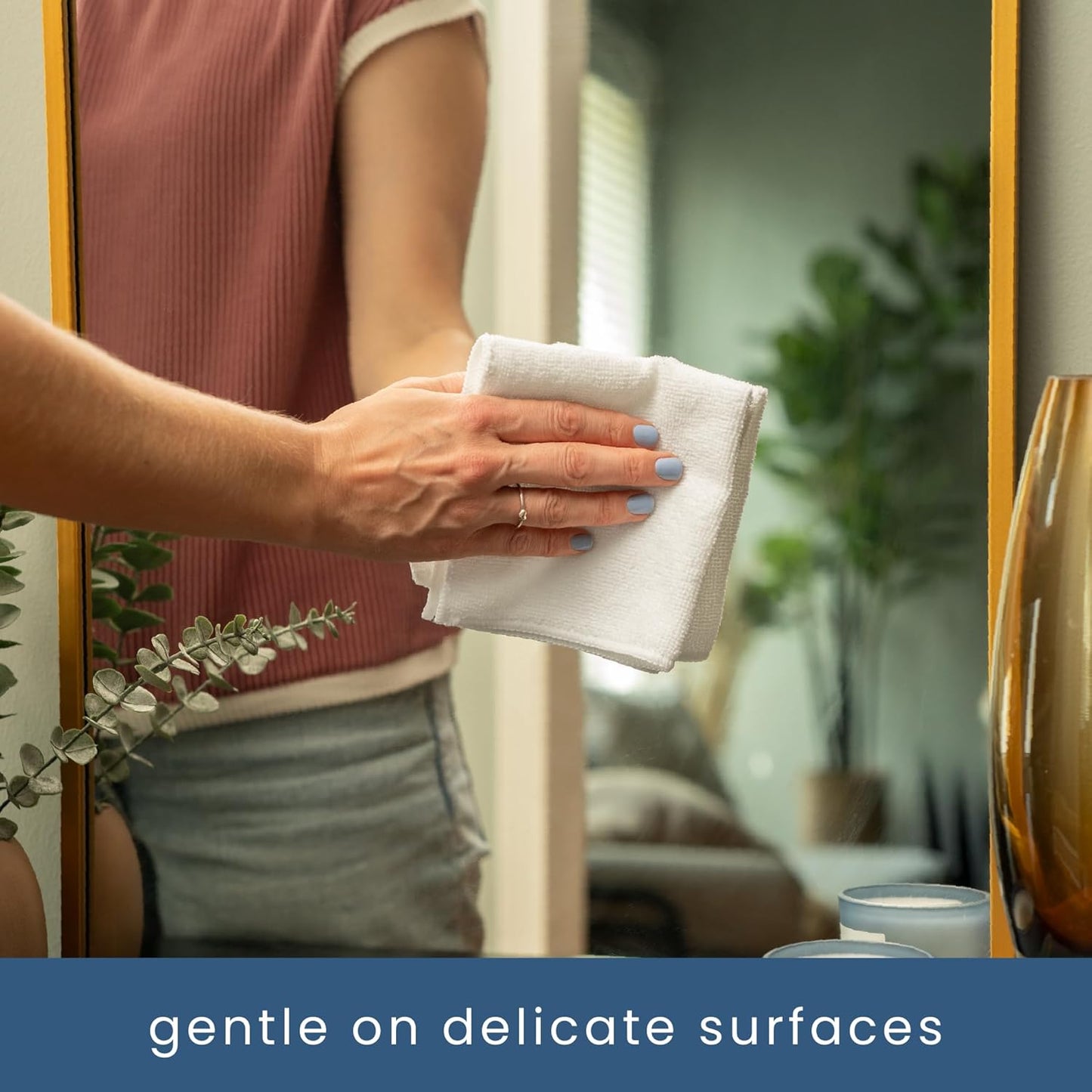 S&T INC. 50 Pack Microfiber Cleaning Cloth, Bulk Towels for Home, Reusable Microfiber Towels for Cars, Cleaning Rags, White, 11.5 Inches x 11.5 Inches, 50 Count