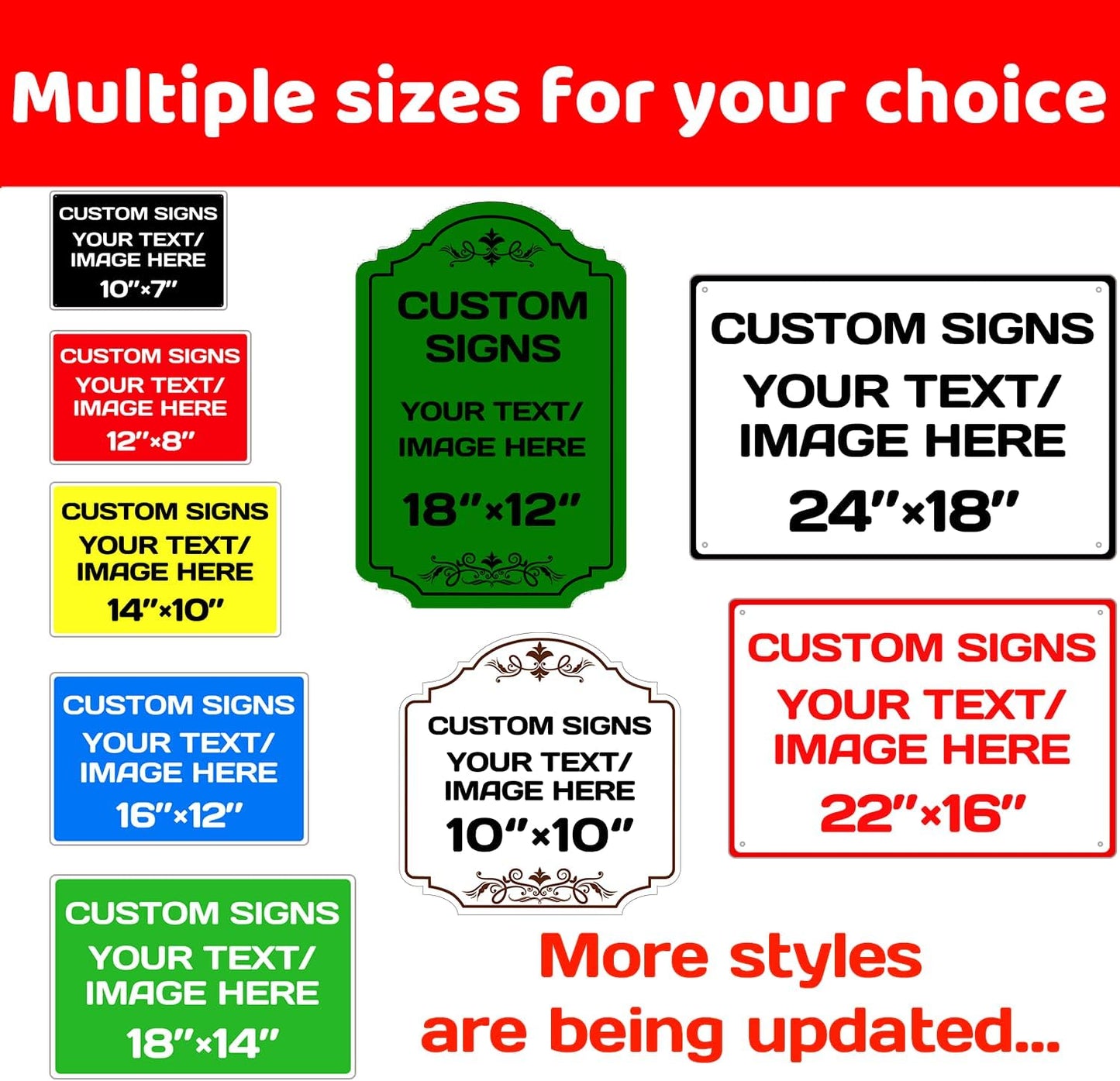Custom Aluminum Weatherproof Metal Garden Signs - Multiple Sizes, Personalized Text & Picture Here