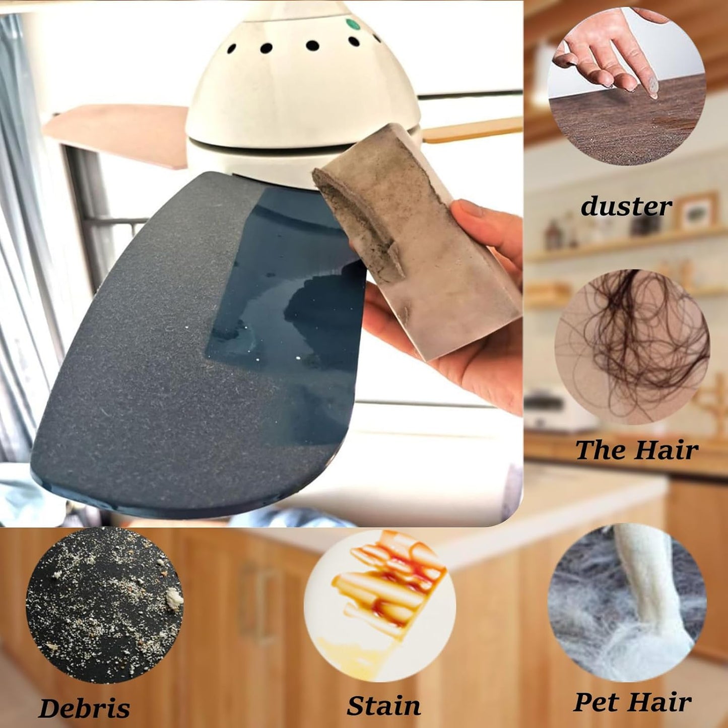 6-Pack Damp Clean Duster Sponge,Magic Sponge Eraser for Housekeeping,Reusable Cleaning Sponge for Blinds,Vents,Mirrors,Glass, Baseboards,Window Track Grooves and Railings (Pink)