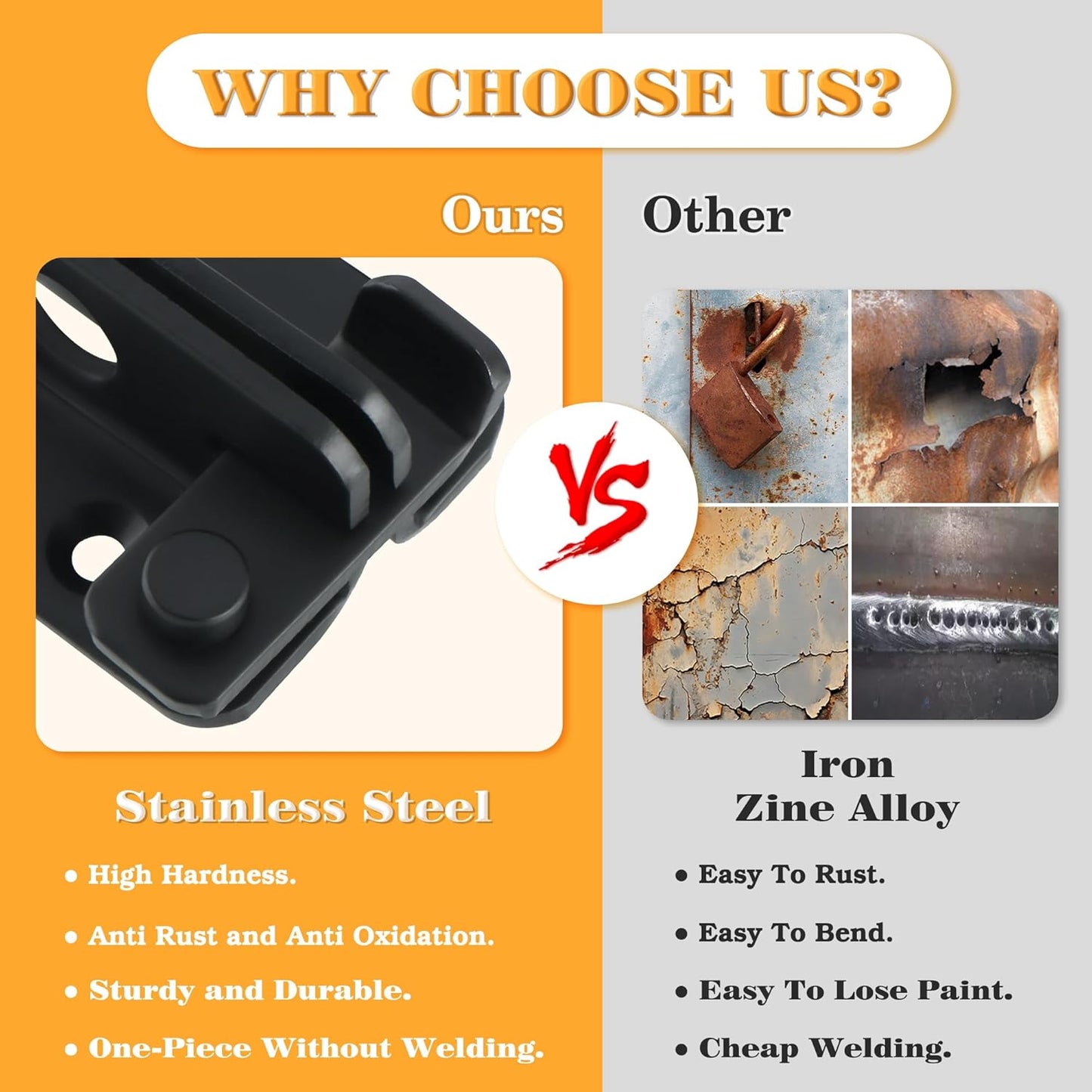 Alise Flip Latch Gate Latches Slide Bolt Latch Safety Door Lock Catch for Barn Cabinet Pet Cage Garden Bathroom Garage Window Sliding Door,MS4001-B Stainless Steel Matte Black