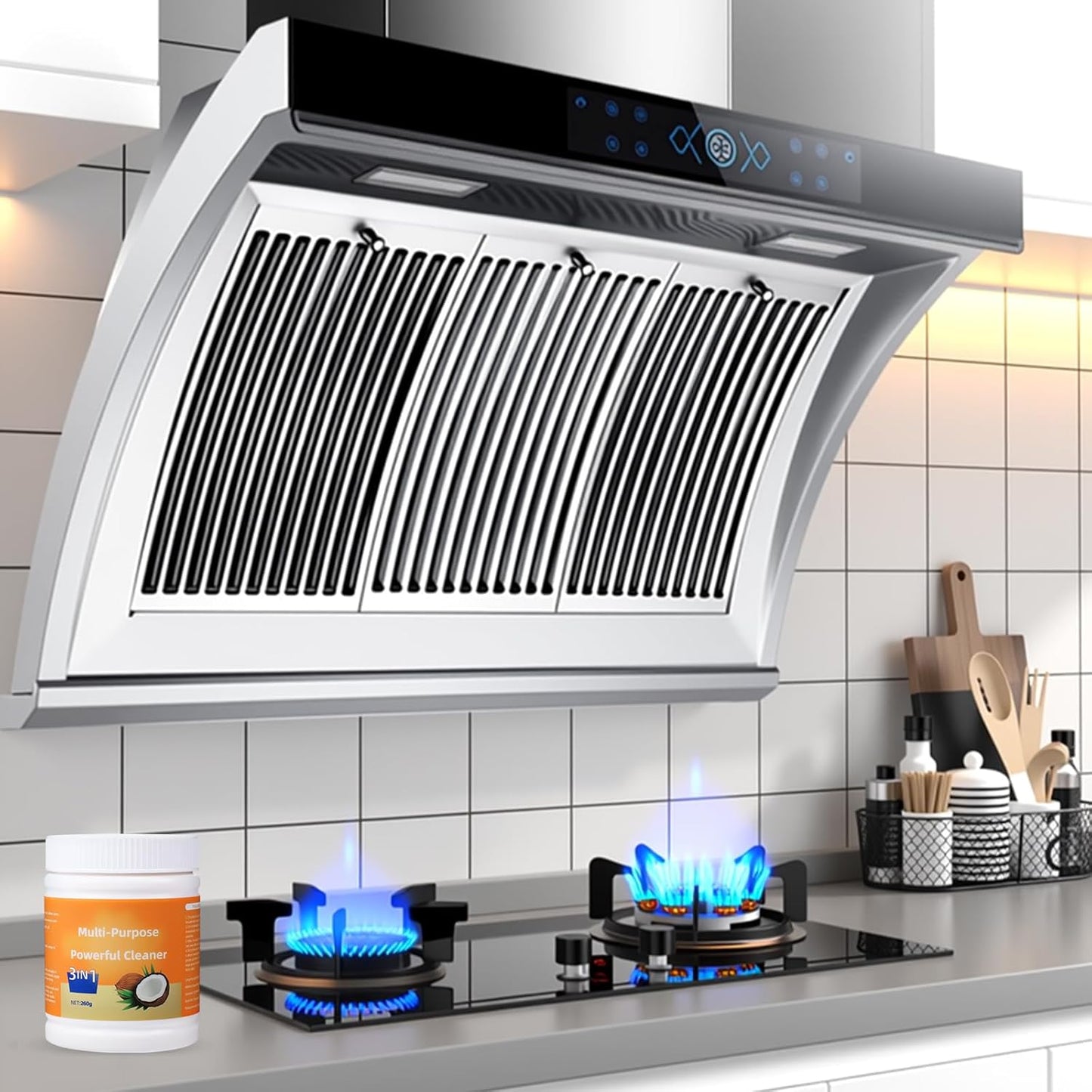 Multi-Purpose Powerful Cleaner for Kitchen,Heavy Kitchen Duty Degreaser,3 In 1 Stainless Coconut Oil Cleaning Paste,All-Purpose Cleaner Removes Stains