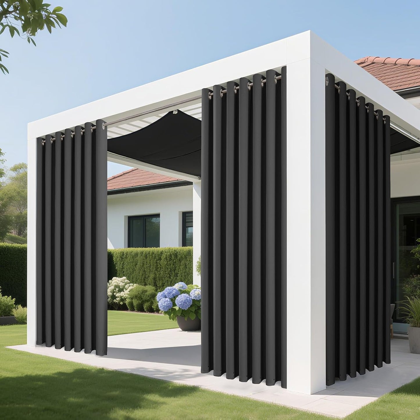 Joydeco Blackout Patio Sliding Door Curtains 84 Inches Long, Grommet Privacy Room Divider Curtains, Extra Wide Thermal Blackout Drapes for Bedroom Living Room (Grey, 70Wx84L, 1 Panel)