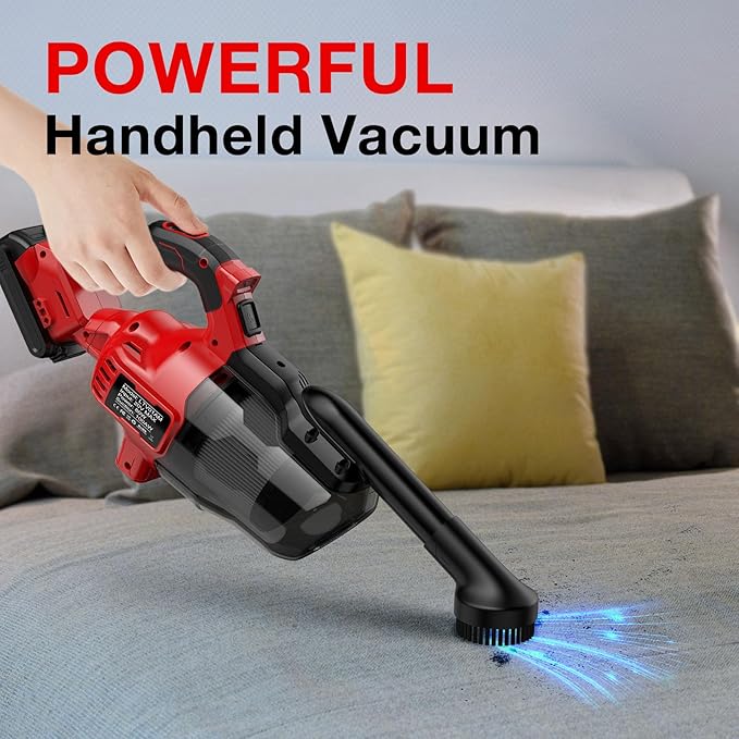 Cordless Vacuum Cleaner for Milwaukee 18V Battery, Handheld Vacuum Cleaner for Home Car Hardwood Floor Carpet, Portable Shop Vacuum with Washable HEPA Filter(No Battery)