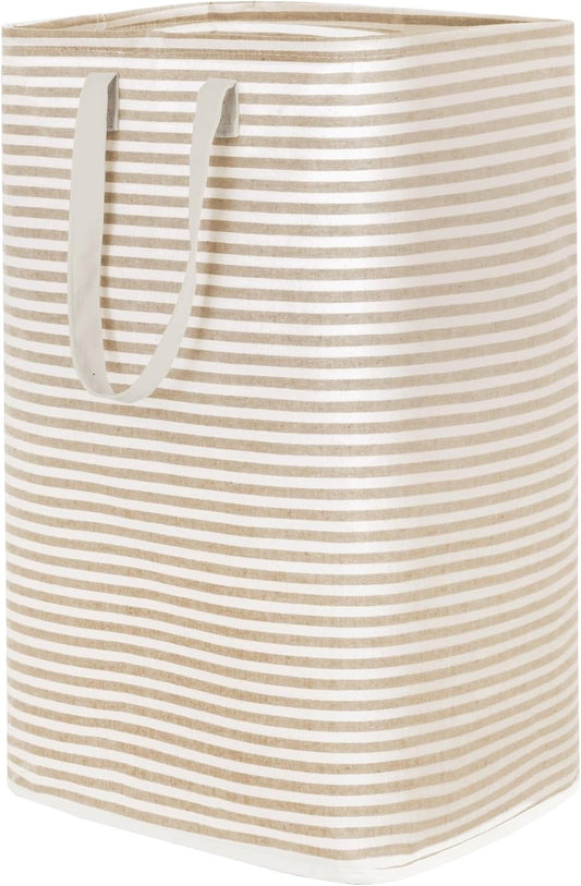 Lifewit Laundry Hamper Large Collapsible Laundry Basket, Freestanding Waterproof Clothes Hamper Storage with Easy Carry Handles for Clothes in Bedroom Bathroom College Dorm for Adults,Beige, 80L