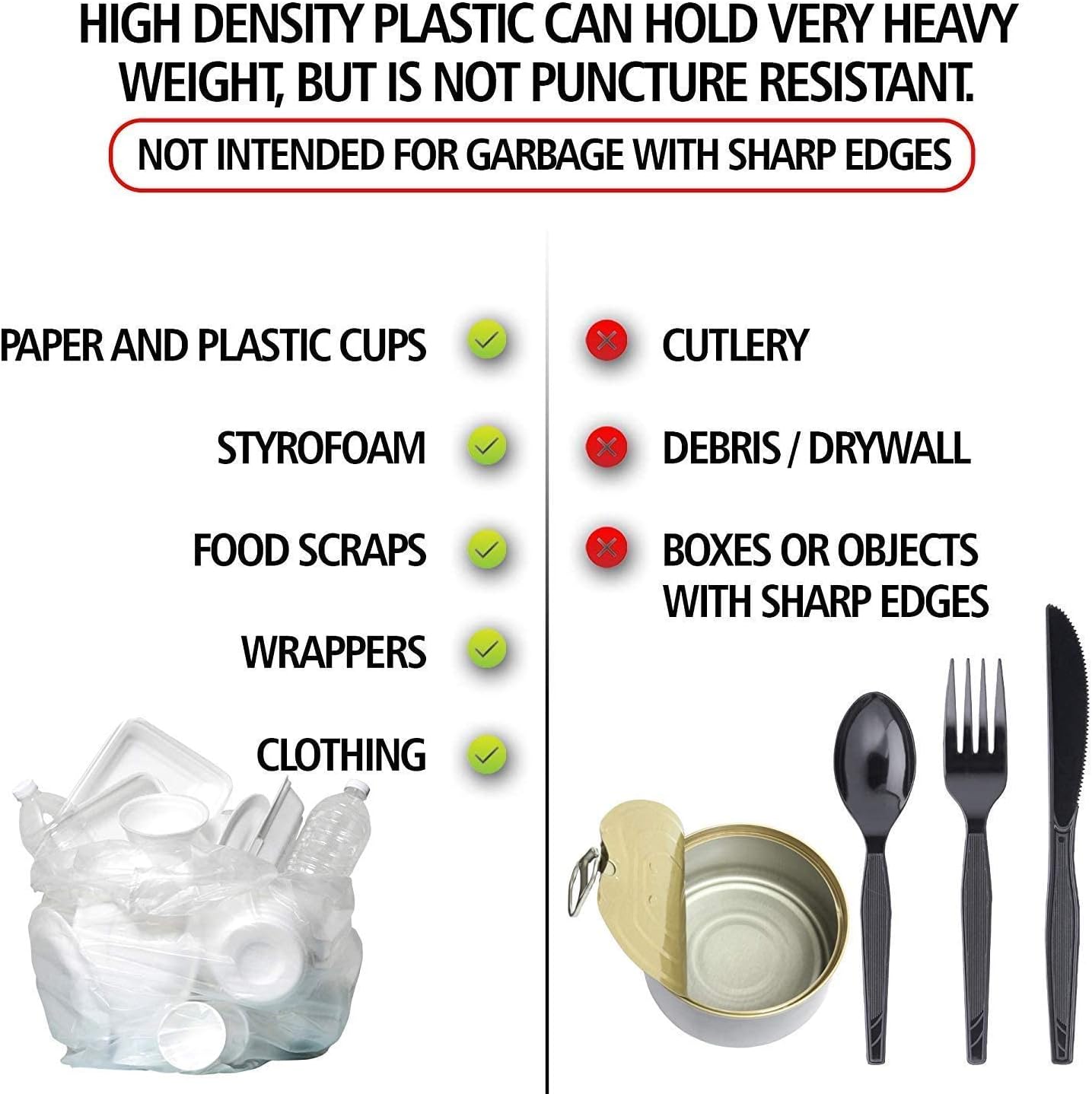 Aluf Plastics High Density Trash Bags, 45 Gallon, 1000 Count, 16 Micron (eq), 40" x 48", Black, for Bathroom, Office, Industrial, Commercial, Janitorial, Municipal, Recycling