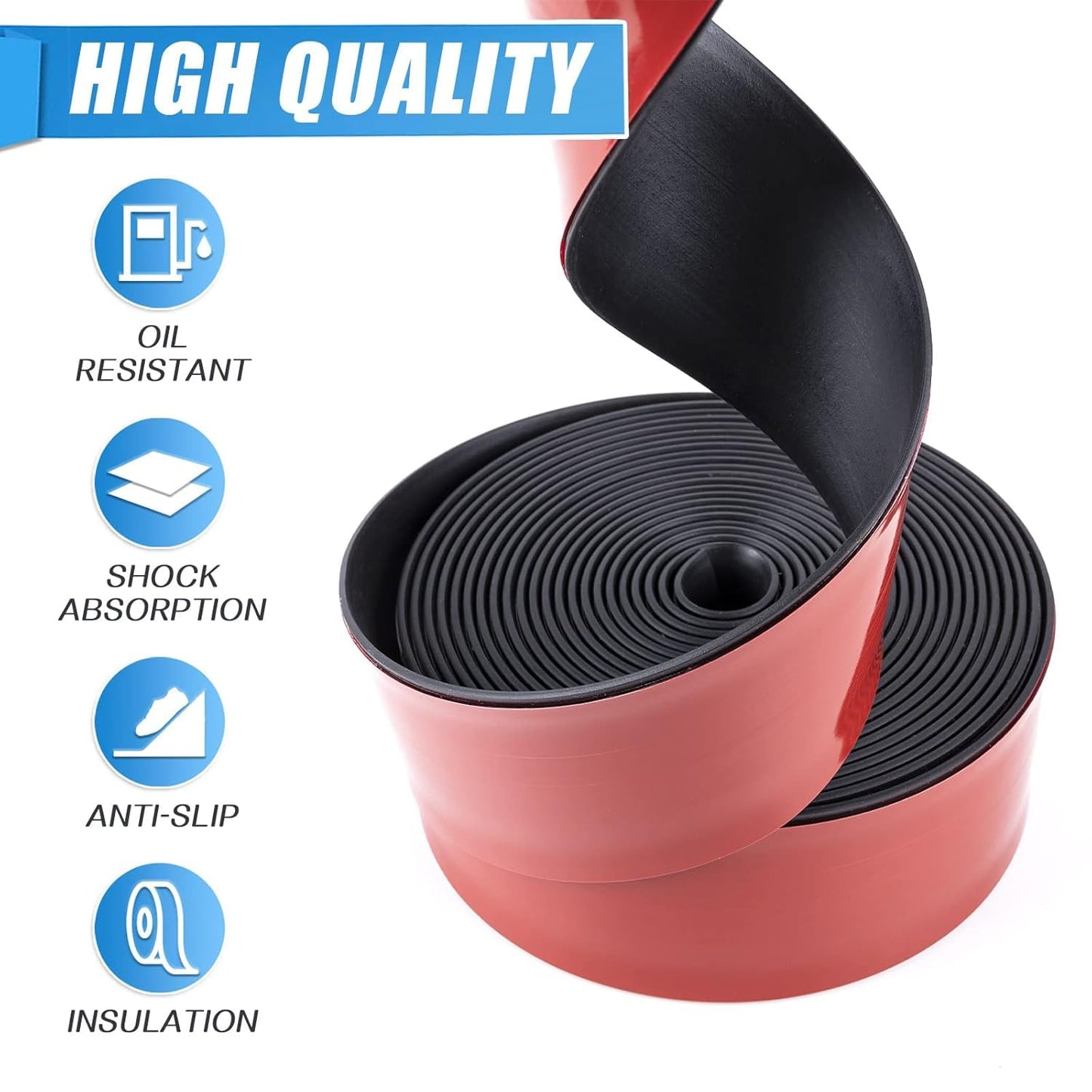 Adhesive Rubber Strips Neoprene Rubber Sheets, Rolls & Strips with Adhesive Backing Rubber Pads Self Stick Seal Rubber Gasket Adhesive Back for Matting Padding - 1" Wide x 1/5" Thick x 20' Long