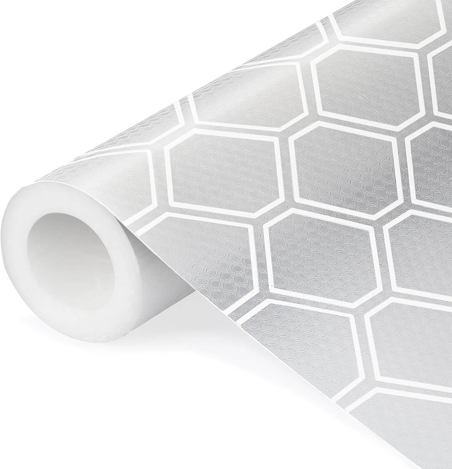 Shelf Liner, Refragerator Drawer Liners for Kitchen Cabinets, Waterproof Bathroom Sink Mat No Slip Cupboard Liners Non Adhesive Fridge Liner Roll - Clear 17.5"×118"