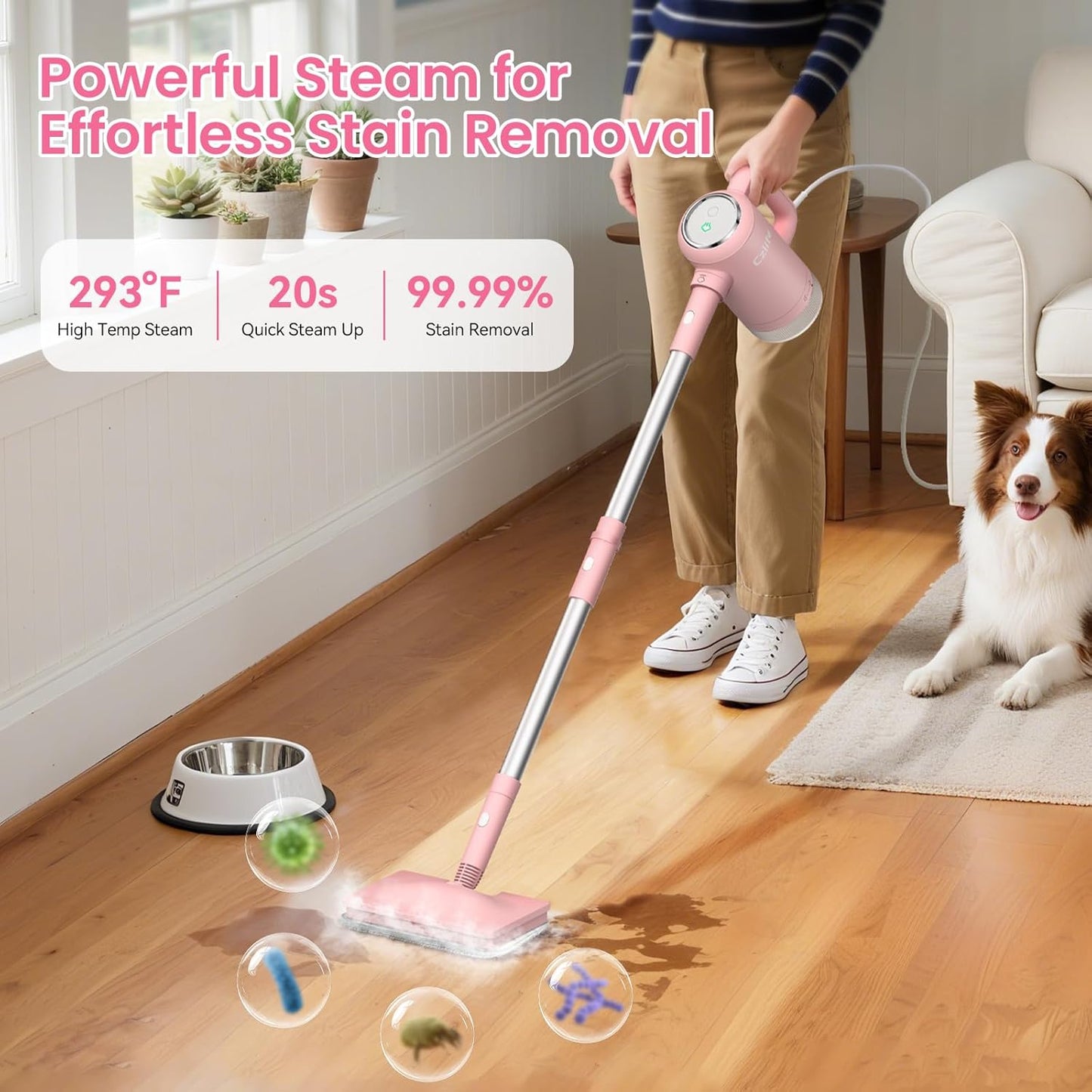 13-in-1 Steam Mop, Handheld Steam Cleaner for Home and Floor Cleaning, Floor Steamers for Hardwood and Tile with Attachments, Electric Mop for Grout Laminate Couch Clothes Carpet, Corded