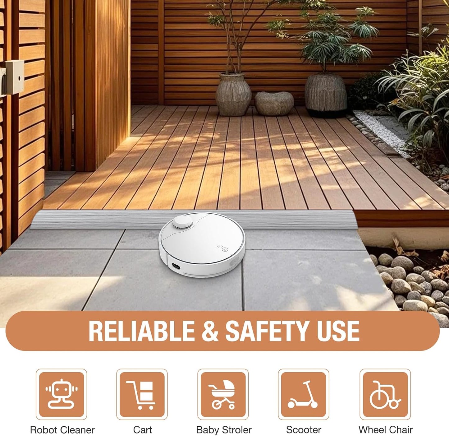 Floor Transition Strip Self Adhesive Vinyl Door Threshold for Doorways Carpet Edging Trim Overlap Edge Reducer for Laminate Floor, Carpet, Tile (Light Gray Wood Grain, 3/5" to 4/5", 10Ft)