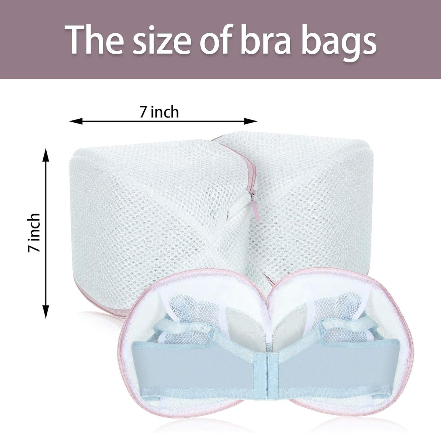 Shappy 6 Pieces Bra Washing Bag for Laundry Mesh Wash Lingerie Underwear Brassiere Washing Bags with Zipper for Women Laundry Storage(7.87 Inch,Pink)
