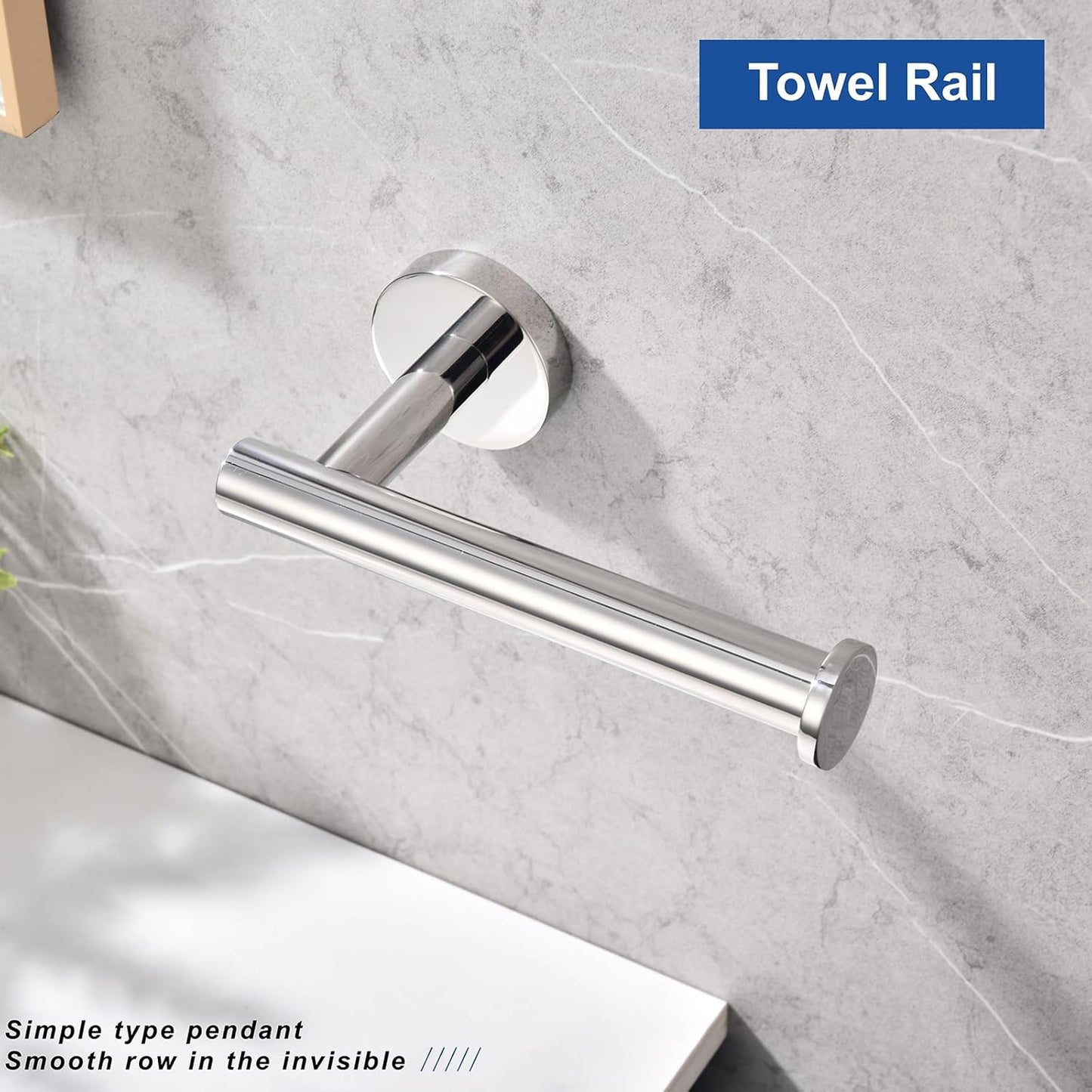 TASTOS Toilet Paper Holder SUS304 Stainless Steel Round Size Polished Chrome 2 Pack