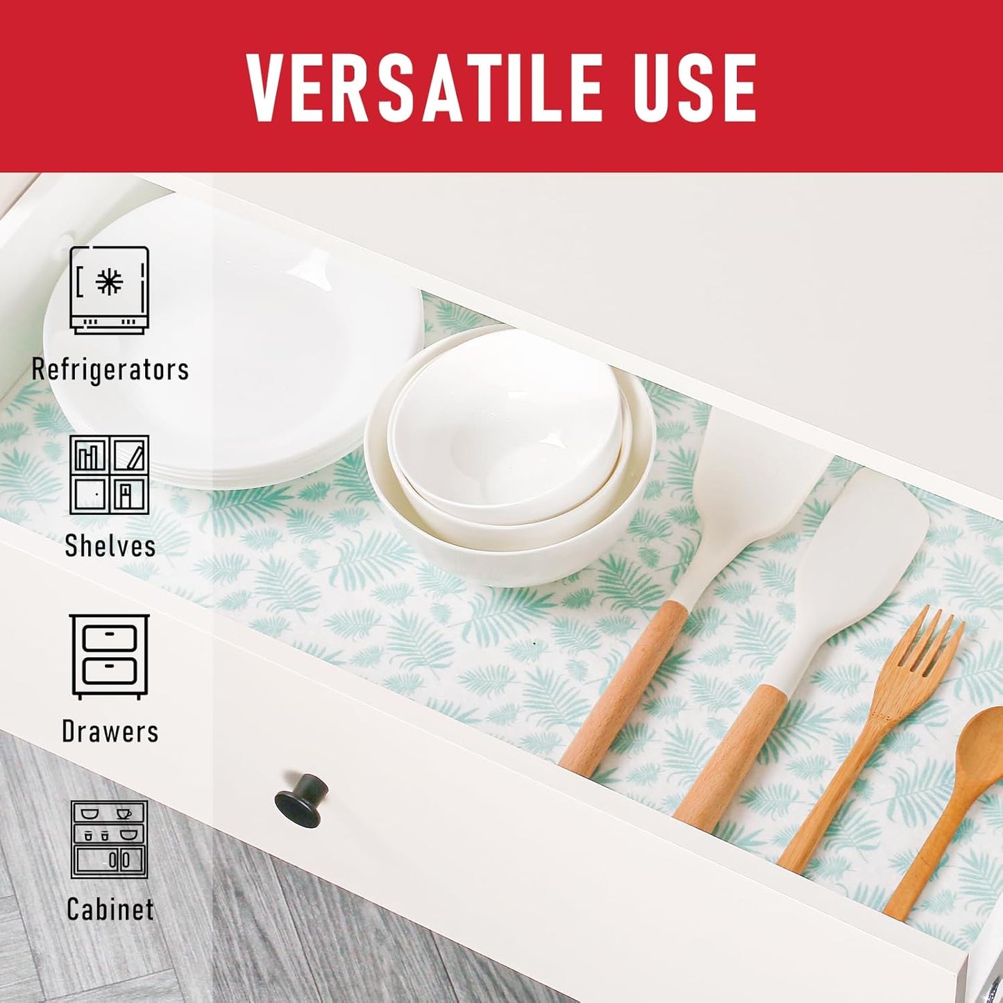 Cooyes Absorbent Refrigerator Liners, Non Slip Fridge Bin Liners and Mats Washable, Shelf Liner for Fridge Bins & Refrigerator Drawer Kitchen Cabinet