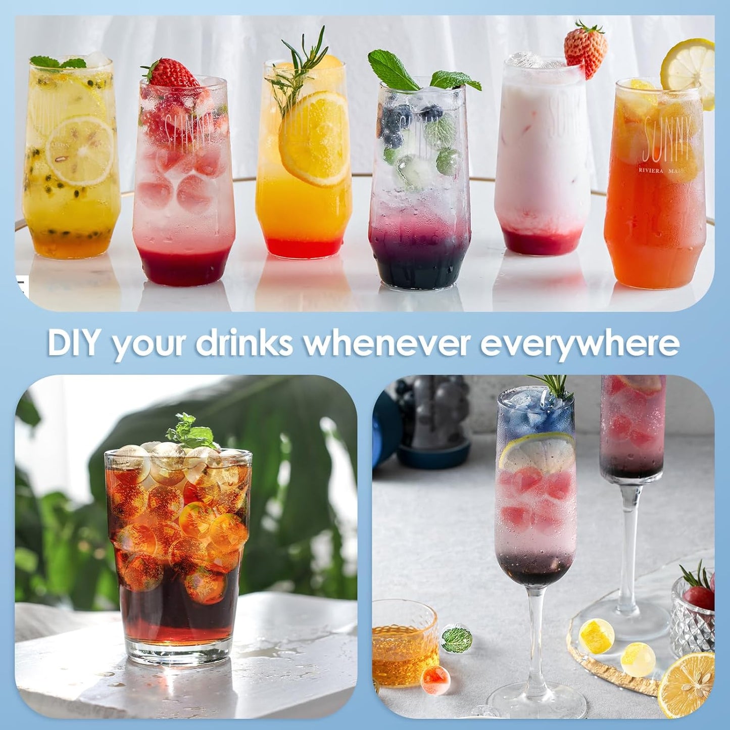 WIBIMEN Ice Cube Tray with Lid and Bin - Round Ice Trays for Freezer with Lid - Ice Cube Trays for Freezer with Ice Container (0.8"-2PACK Pink)