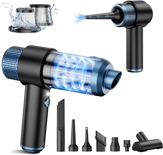 EYYA Handheld Car Vacuum Cleaner Cordless, 15000PA High Power Vacuum & Air Duster, 4-in-1 Portable Mini Vacuum with LED Light, Hand Held Vacuum Cleaner for Car Home Office