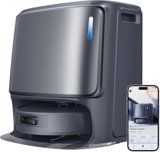 NARWAL Freo Z Ultra Robot Vacuum and Mop Combo, Dual RGB Cameras and Chips, AI Avoidance, 12000Pa Suction, Real-Time Decisions, Adaptive Hot-Water Self Wash & Self Emptying, Pet Hair, Quiet, Grey