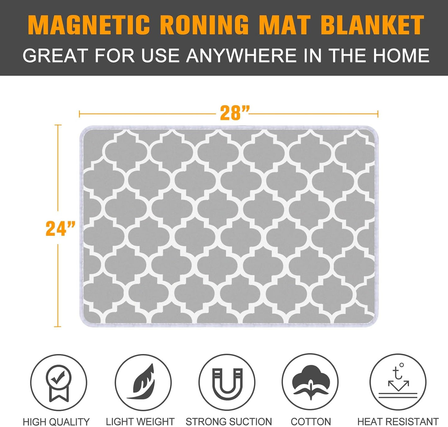 Ironing Mat, Portable Ironing Pad, 28 x 24 inch Ironing Mat for Table Top of Washer, Dryer, Table Top, Countertop, Silincoe Coating and Scorch Resistant
