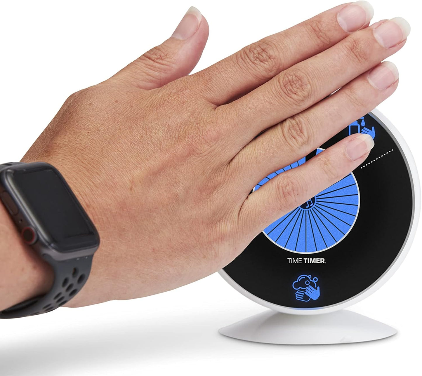 TIME TIMER WASH — 30 Second Visual Timer Promoting Proper Hand Washing for Preschool, Kindergarten and Adults, Hands Free, Touch-Less Handwashing, Bathroom Timer with Optional Music Sound