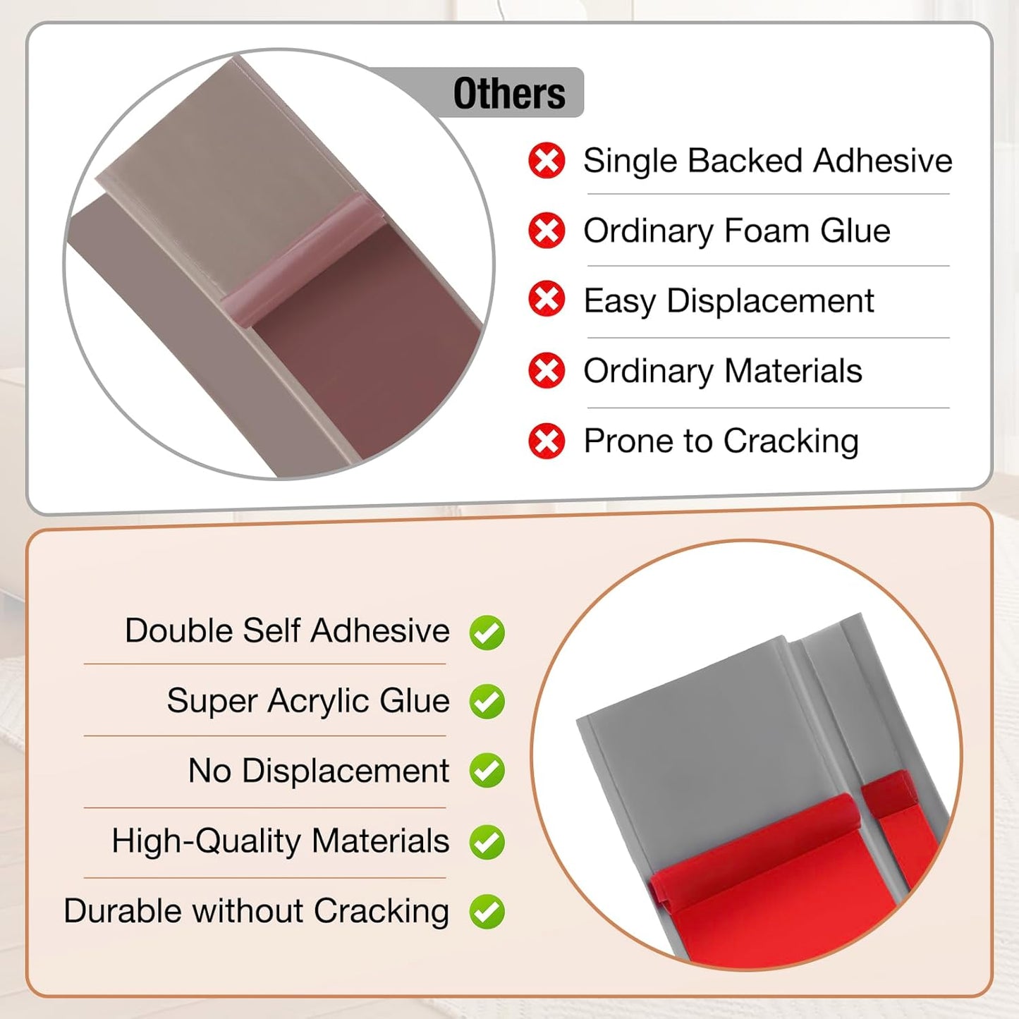 Floor Transition Strip Self Adhesive Vinyl Door Threshold for Doorways Carpet Edging Trim Overlap Edge Reducer for Laminate Floor, Carpet, Tile (Gray, 2/5" to 3/5", 6.6Ft)