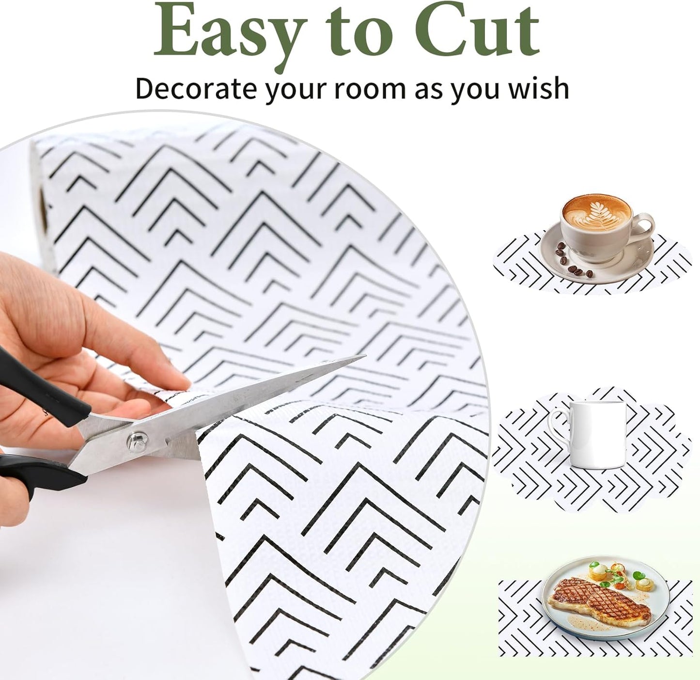 Shelf Liner for Kitchen Cabinets Non Adhesive Drawer Liner Non-Slip Thickened Shelf Liner Paper Strong Easy to Clean for Tool Box Refrigerator with Knife and Tape Measure, Black Arrow,17.3 x 236.2 in