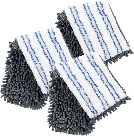 Masthome 3 Pack Microfiber Flip Mop Refills, Dua-Action Microfiber Mop Replacement Pads, Compatible with ASIN B076HPLH1T, Dry & Wet Use, Machine Washable, Double Sided Mop Pads for Floor Cleaning