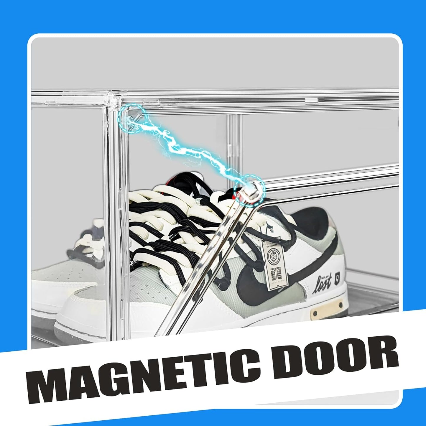 Acrylic Shoe Boxes Sneaker Storage for Sneakerheads Size 13 Clear Plastic Stackable Boot Shoe Collectibles Display Case